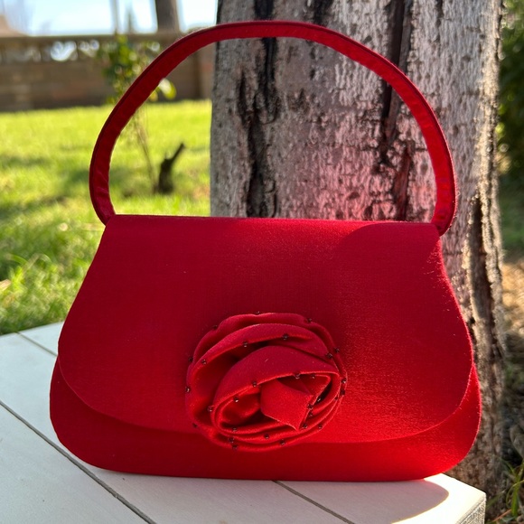 Son Paises Handbags - Red Satin Special Occasion Mini Bag NWT